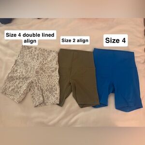 lululemon athletica Women's Athletic Shorts - Cream, Olive, and Blue